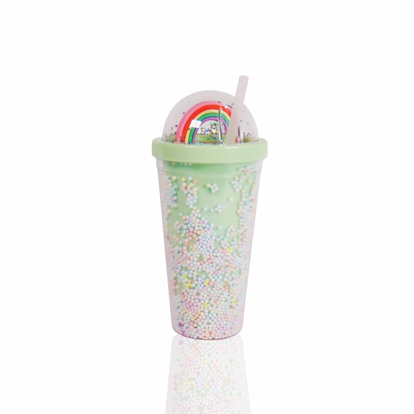 Rainbow Trinkbecher mit Strohhalm / 550 ml.