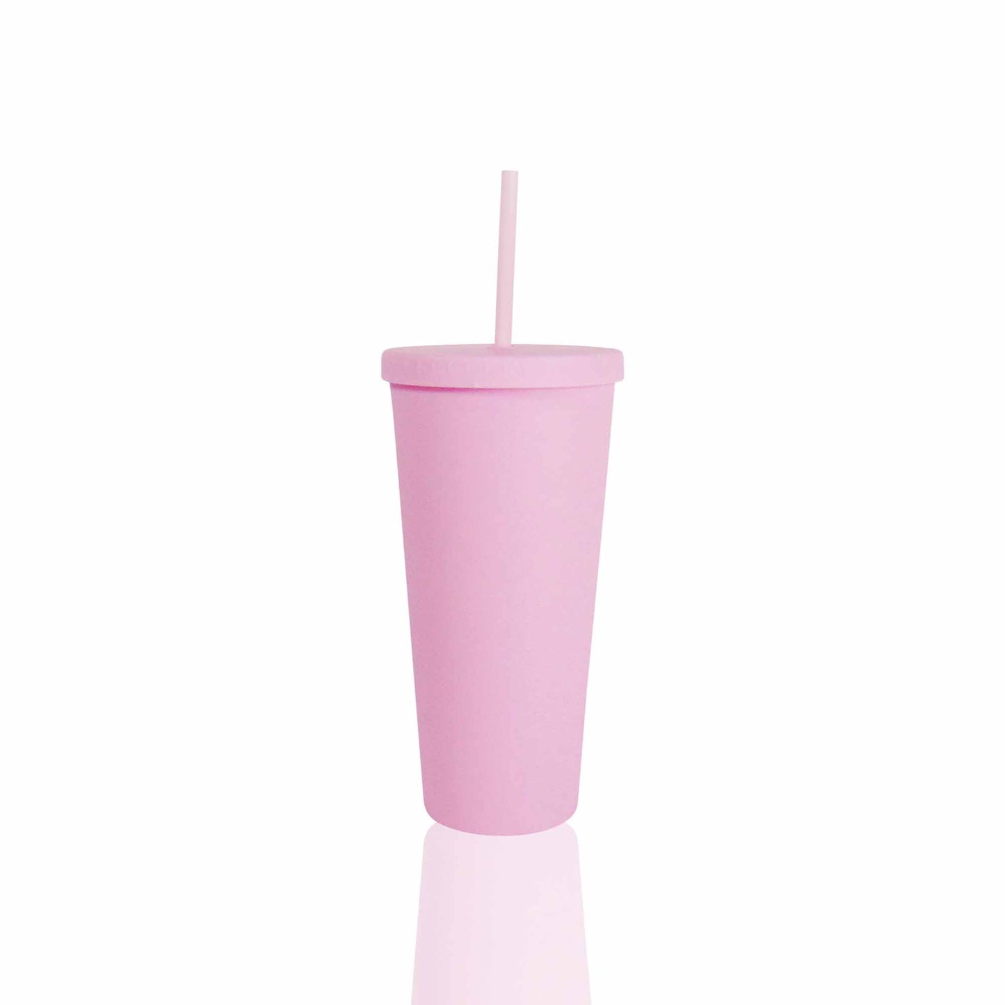 Becher mit Deckel und Strohhalm / 470 ml.
