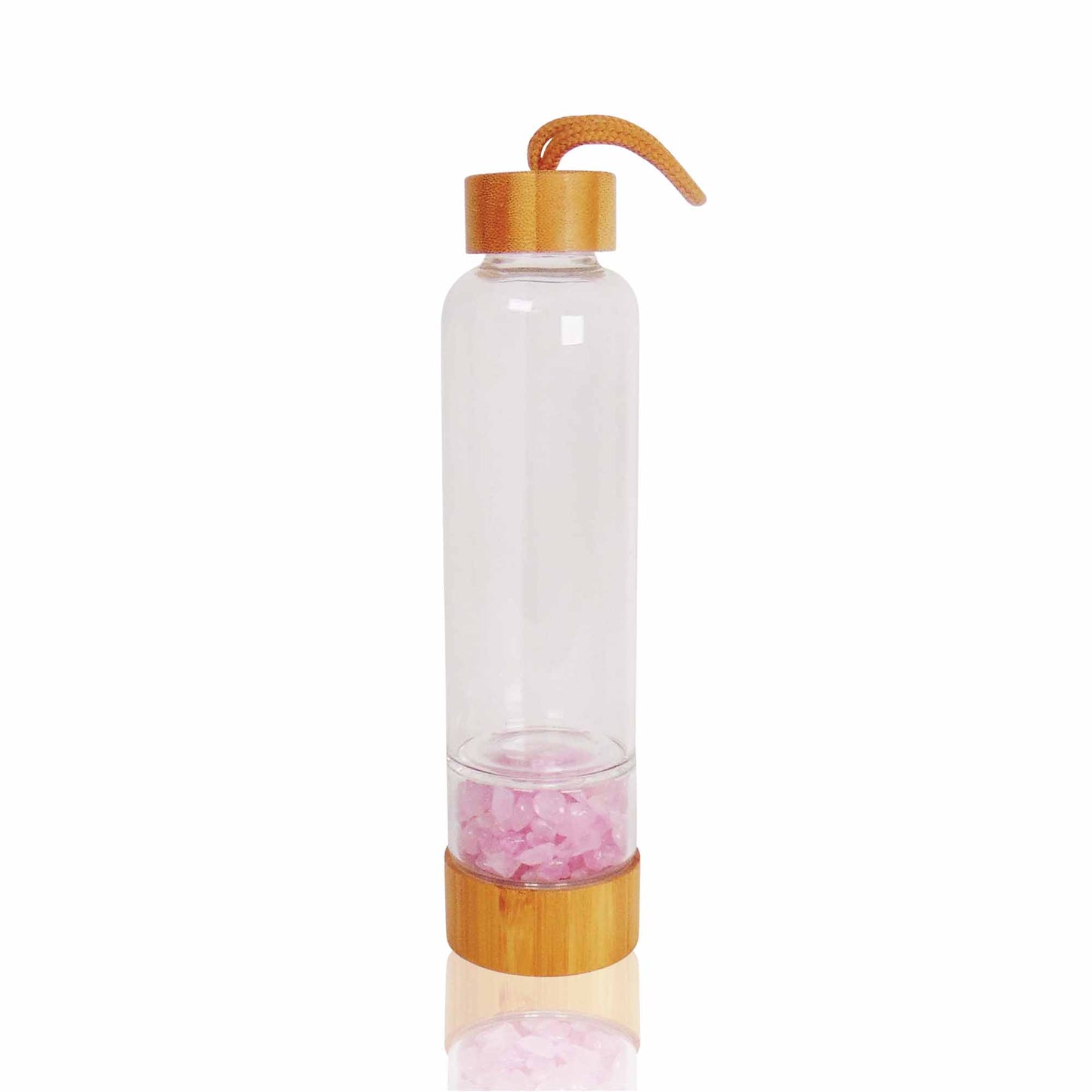 Trinkflasche aus Glas mit Edelsteinen / 500 ml.